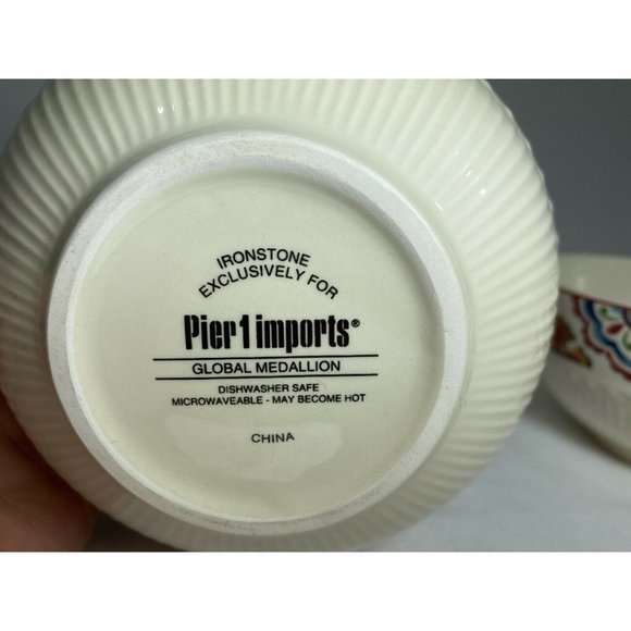 LOT of 2 Pier 1 Imports Large Cereal Soup Bowls - Picture 4 of 5
